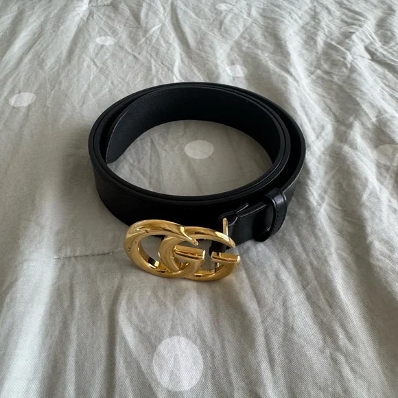 Gucci GG  Marmont Wide Leather Black Belt Size 40 - Picture 6 of 8